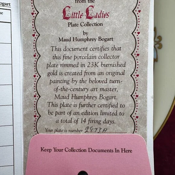 VINTAGE "LITTLE LADIES" BY MAUD HUMPHREY BOGART PLATE COLLECTION, PLATE # 2873A - Picture 5 of 8